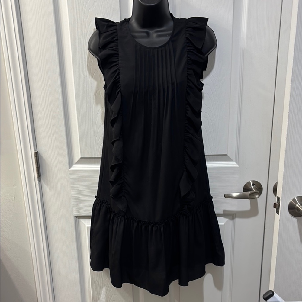 Banana Republic Chic Black Ruffled Dress NWOT XS